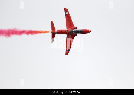 Red Arrow aircraft - Dual control BAE Systems Hawk T1Hawk . XX227 Rolls Royce Adour engine 5,200lbs thrust, speed Mach 1.2 range 1,000 nm Stock Photo