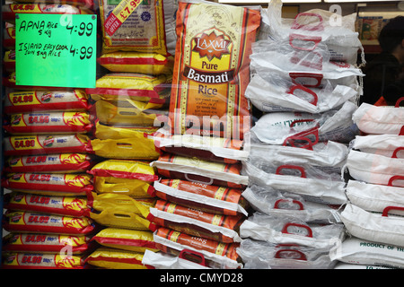 Rice at a Cash and Carry style shop in Harlesden, London Stock Photo