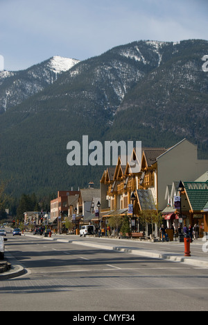 Banff Avenue, main street, Banff, Alberta, Canada Stock Photo