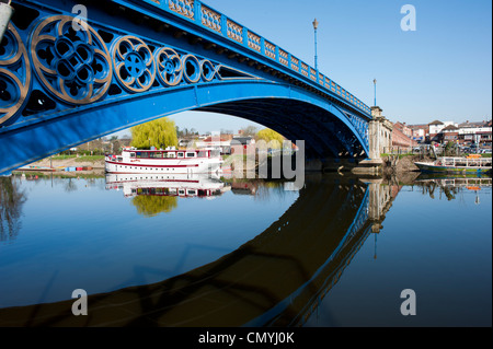 Cast iron bridge over River Severn at Stourport, Worcestershire England Stock Photo