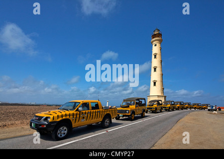 West Indies, Bonaire, West Indies, Aruba, California lighthouse, Jeep Adeventure  Safari Tour Stock Photo