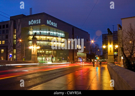 stock exchange at twilight outdoors, Zurich, Switzerland Stock Photo