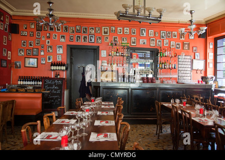Restaurant Les Lyonnes in  Old City Center, Vieux Lyon, UNESCO World Heritage Lyon, Rhone Alps, France Stock Photo
