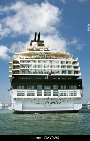 The cruise ship Celebrity Century at anchor in the harbor of Kailua