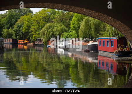 house boats in Tiergarten, Berlin, Germany Stock Photo