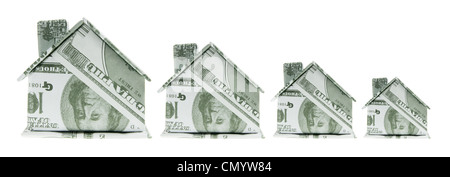 Miniature Banknote Houses Stock Photo