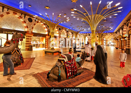 Arabian Court at Dubai Mall next to Burj Khalifa, biggest shopping mall in the world with more than 1200 shops, Dubai, UAE Stock Photo