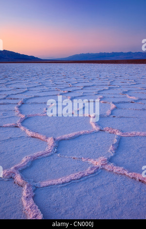 Salt Polygons near Badwater Basin, Death Valley, California, USA Stock Photo