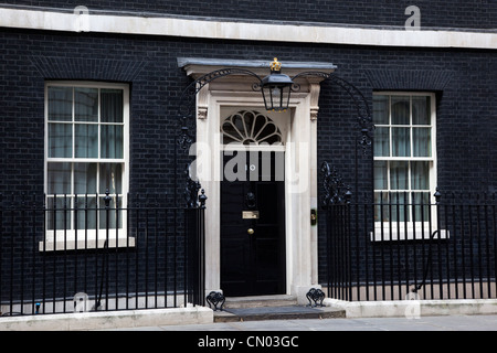 No. 10 Downing Street, front door, seat of the UK prime minister, London, England, UK Stock Photo