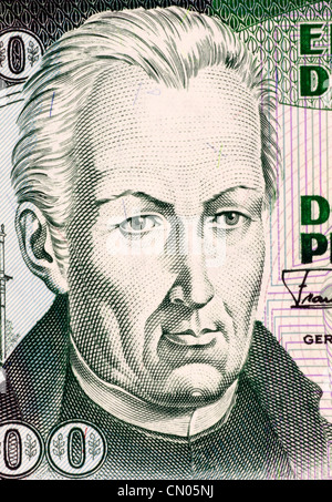 Jose Celestino Mutis (1732-1808) on 200 Pesos Oro 1992 Banknote from Colombia. Spanish botanist and mathematician. Stock Photo