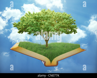 The tree of knowledge concept illustration Stock Photo
