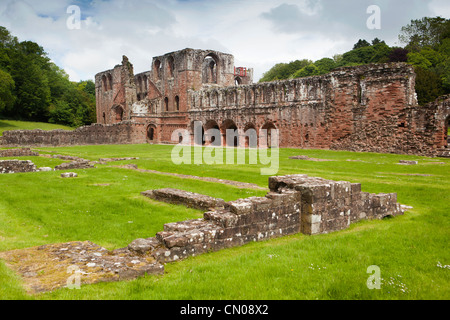 UK, Cumbria, Barrow in Furness, Furness Abbey, ruins of former Cistercian Monastery Stock Photo