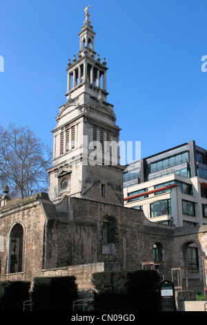 England London Newgate street, tower of Christchurch Greyfriars church Stock Photo