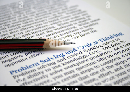 Problem solving skills article Stock Photo