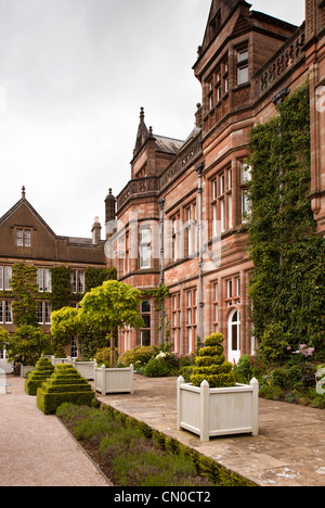 UK, Cumbria, Grange Over Sands, Holker Hall from the Summer garden Stock Photo