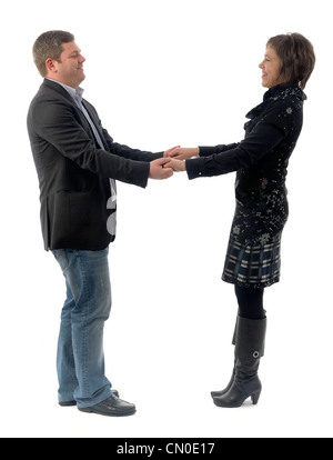 Man and woman holding hands Stock Photo