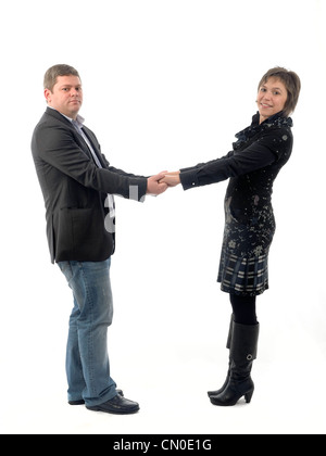 Man and woman holding hands Stock Photo