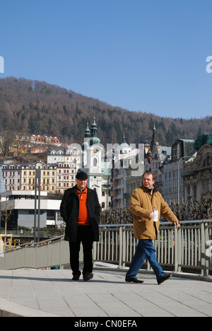 Street scene, Karlovy Vary, Czech Republic - Mar 2011 Stock Photo
