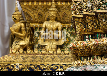 mirrors,mosaics,painted tiles,decorations,Grand Palace,wat pra keaw,Thai,Buddhism,Religion,Bangkok,Thailand Stock Photo