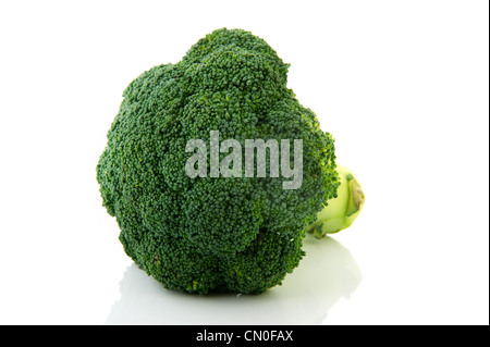 Chunk fresh green Broccoli isolated over white background Stock Photo