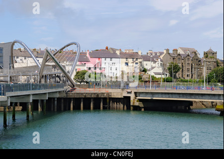 Celtic Gateway footbridge, Holyhead, Isle of Anglesey, Wales, UK Stock Photo