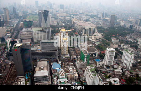 high window view on bangkok from Bayoke tower Stock Photo
