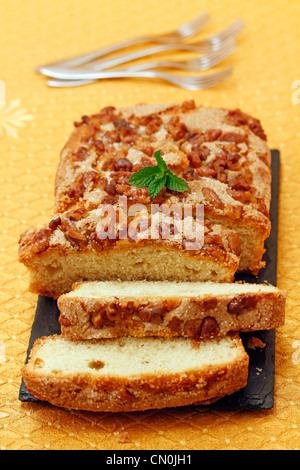 Sponge cake with honey and walnuts. Recipe available Stock Photo