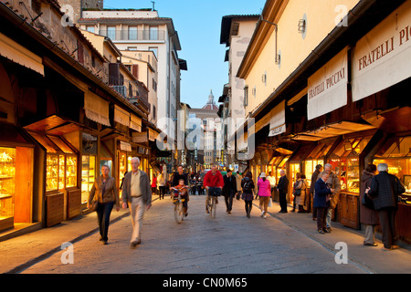 Italy, Florence, Jeweller's Shop on Ponte Vecchio Stock Photo