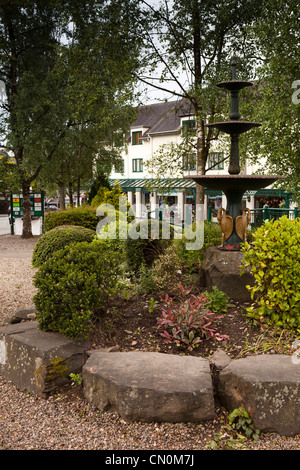 UK, Cumbria, Bowness on Windermere, Lake Road, old cast iron fountain in Quarry Rigg shopping development Stock Photo