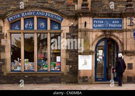 UK, Cumbria, Bowness on Windermere, Kendal Road, Peter Rabbit and Friends, Beatrix Potter character shop Stock Photo