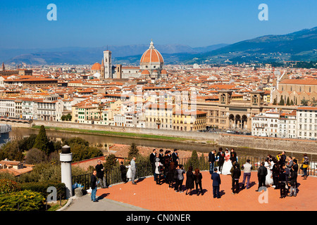 Florence, Duomo Santa Maria del Fiore View from Piazzale Michelangelo Stock Photo