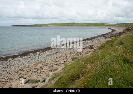 The Bay of Skaill at the neolithical stone settlement of Skara Brae on the Orkney Islands, Scotland Stock Photo