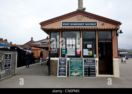 West Somerset Railway Booking Office and Platform entrance Stock Photo