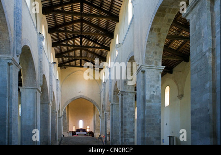 Italy, Abruzzi Province of Chieti Fossacesia, the S. Giovanni in Venere  abbey (XIII century) Stock Photo