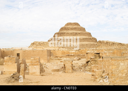 Step pyramid of Djoser (or Zoser) at Sakkara (or Saqqara), near Cairo, Egypt. Stock Photo