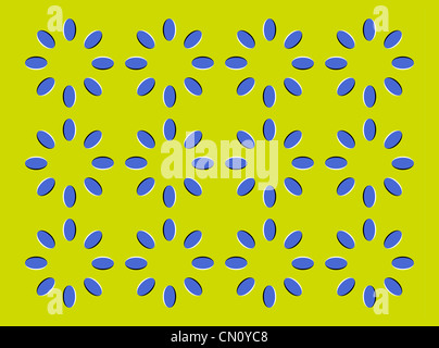 Optical illusion, colorful blocks, different shapes Stock Photo