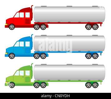 Vehicle pack - tank, cistern car, vector illustration Stock Photo