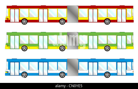 Vehicle pack - long bus, vector illustration Stock Photo