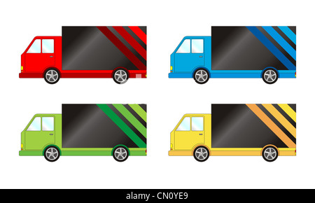 Vehicle pack - transporter car, vector illustration Stock Photo