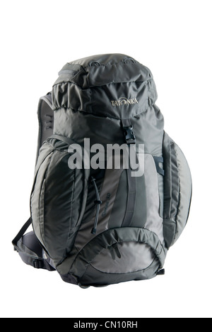 military backpack isolated on a white background Stock Photo