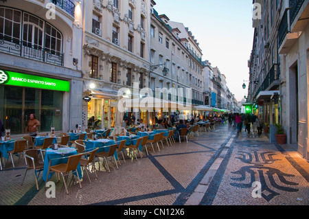 Rua Augusta pedestrian street Baixa district Lisbon Portugal Europe Stock Photo