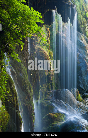 France, Jura, Tufs waterfall in Cirque de Baume les Messieurs Stock Photo