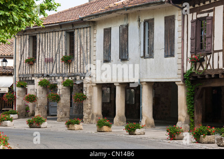 France, Gers, Auzoue Valley, Fources, labeled Les Plus Beaux Villages de France (The Most Beautiful Villages of France), round Stock Photo