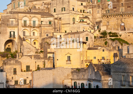 Italy, Basilicate, Matera, semi-cave built borough (Sassi) listed as World Heritage by UNESCO, most visited touristic site in Stock Photo