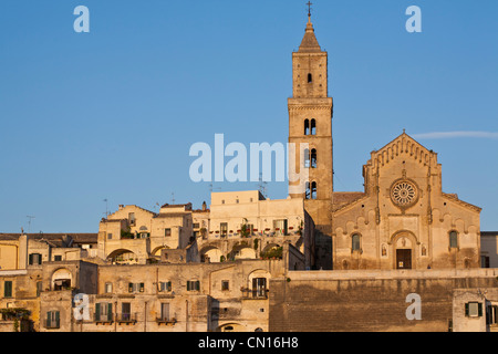 Italy, Basilicate, Matera, semi-cave built borough (Sassi) listed at the World Heritage by UNESCO, where Pier Paolo Pasolini's Stock Photo