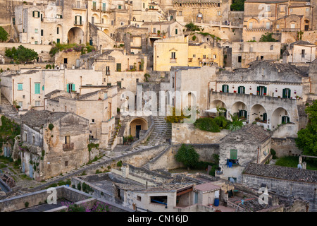 Italy, Basilicate, Matera, semi-cave built borough (Sassi) listed as World Heritage by UNESCO, most visited touristic site in Stock Photo