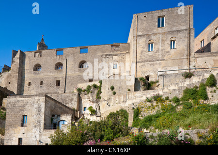 Italy, Basilicate, Matera, semi-cave built borough (Sassi) listed as World Heritage by UNESCO, most visited touristic site in Stock Photo