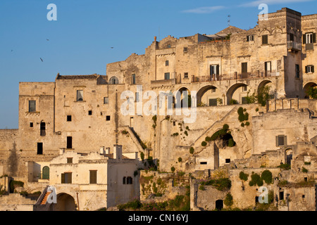 Italy, Basilicate, Matera, semi-cave built borough (Sassi) listed as World Heritage by UNESCO, most visited touristic site in Stock Photo