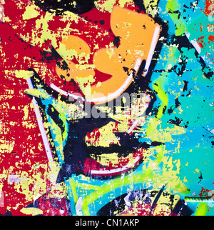 art abstract graphic aggressive grunge background in red, green and ...