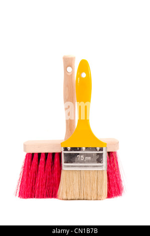 two paint brushes isolated on white background Stock Photo - Alamy